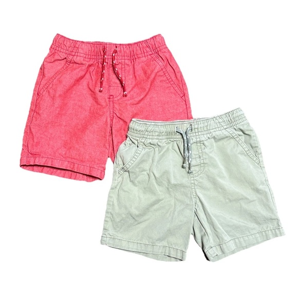 Cat & Jack Toddler Boys Red And Green Pull-on Woven Shorts, Size 3T, Set Of 2 - Picture 1 of 7